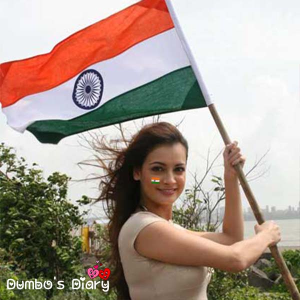 A girl with indian flag on independence day