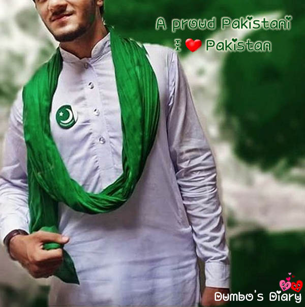 Boy in Pakistani dress on independence day