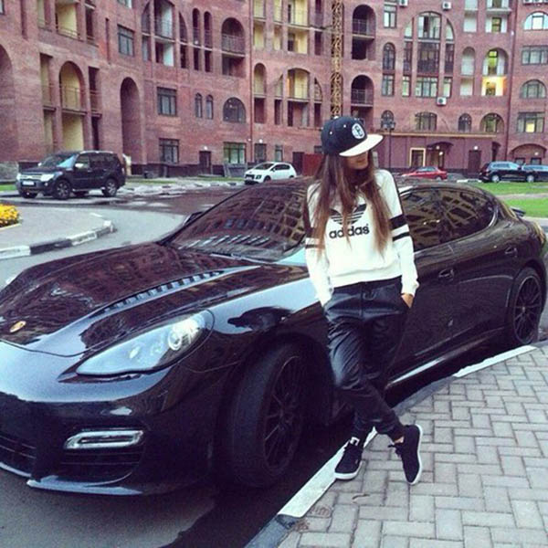 Fashion girl with luxury car