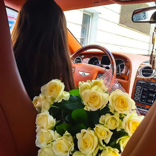 Flower girl driving