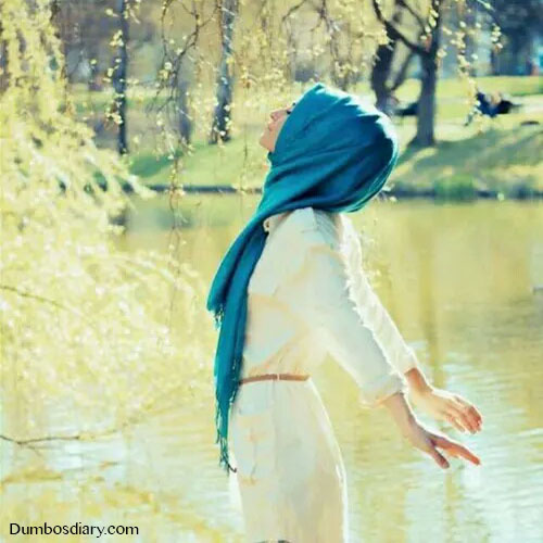 Hijabi girl in pleasant weather