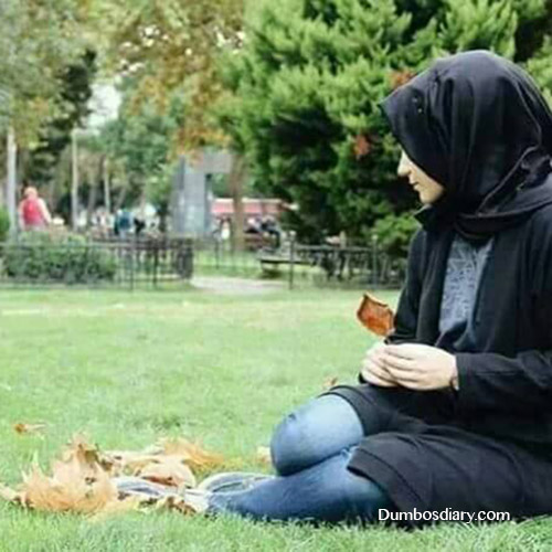Muslim girl in garden