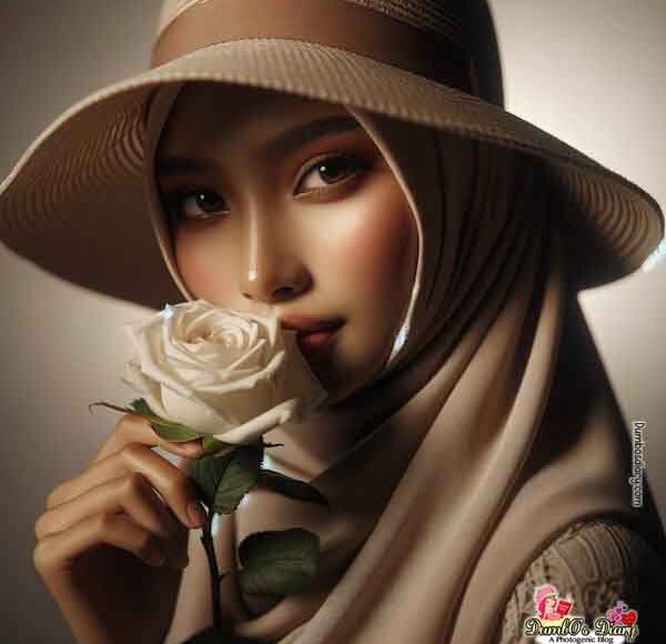 beautiful-hijabi-girl-rose-dp