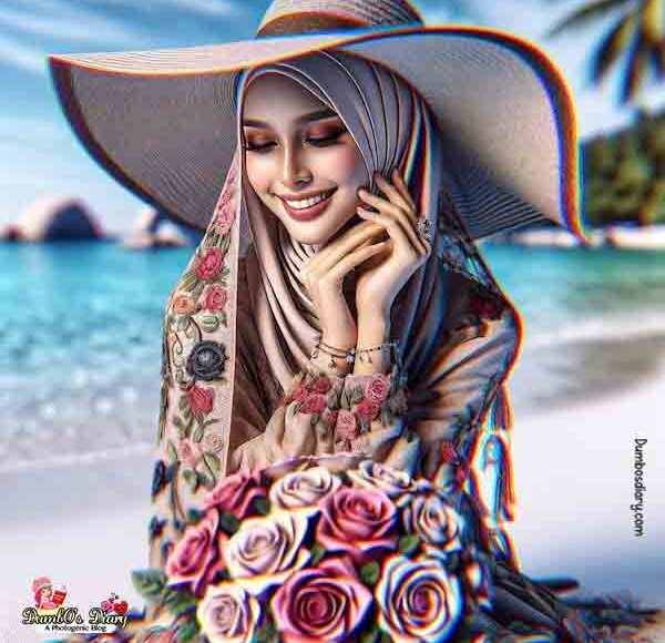 hijabi-girl-with-big-beach-cap