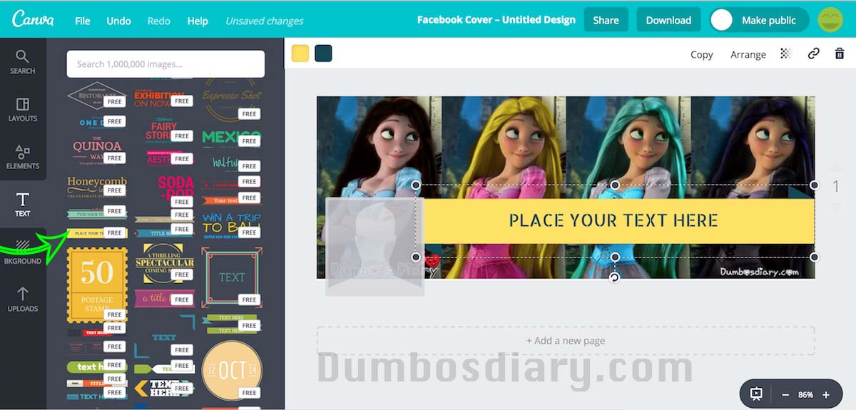 Use Canva to design cover photos online for Social Media
