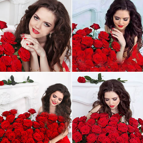 beautiful-girl-with-red-roses-dp